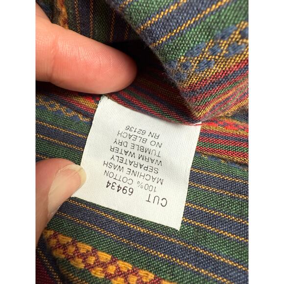 Vintage Guess Georges Marciano 90s Stripe Button Up Shirt Mens Large Made in USA - Picture 7 of 9